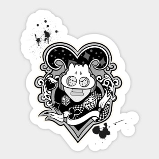 Dope Slluks card with heart ink-pencil black-and-white illustration Sticker